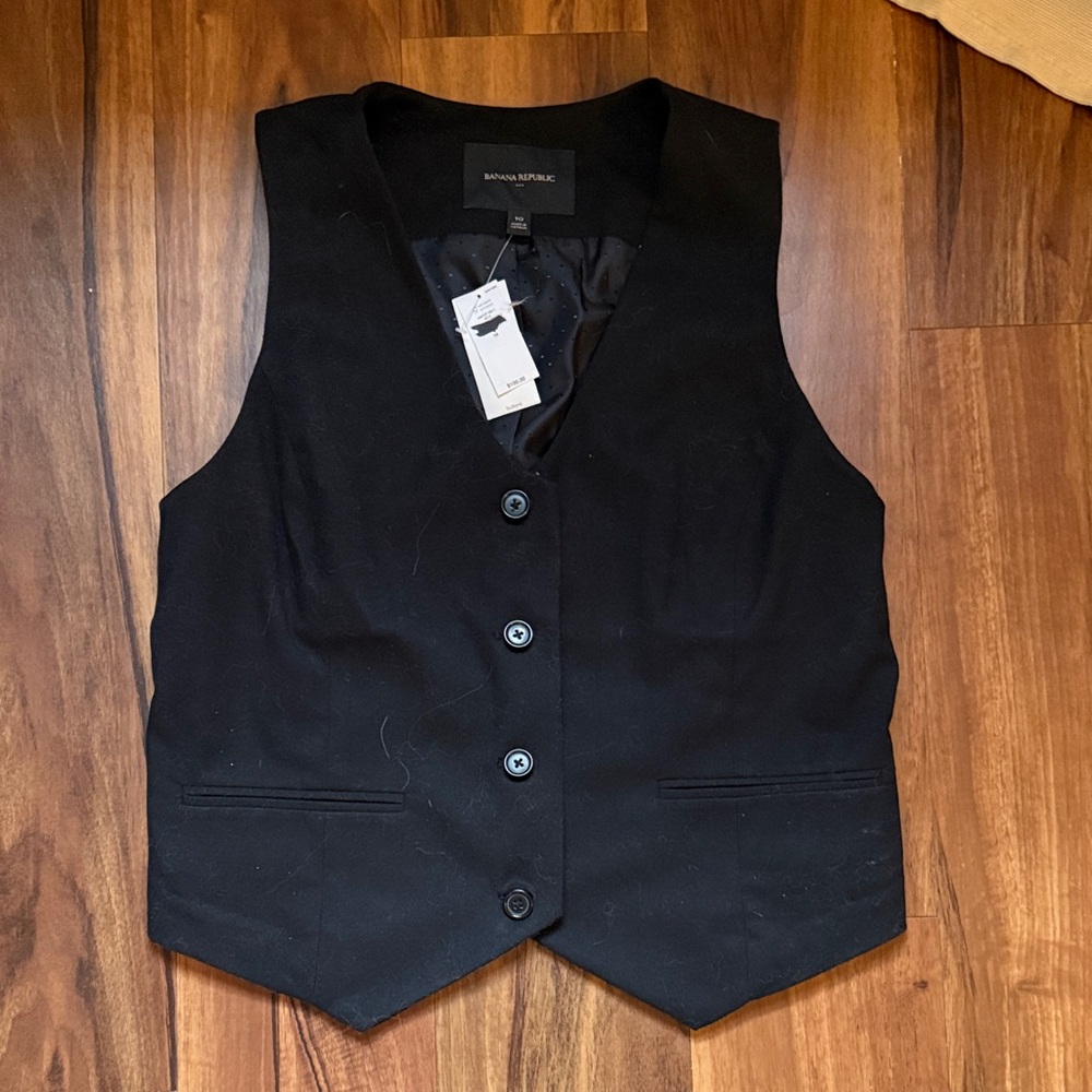 Banana Republic Classic Black Buttoned Vest